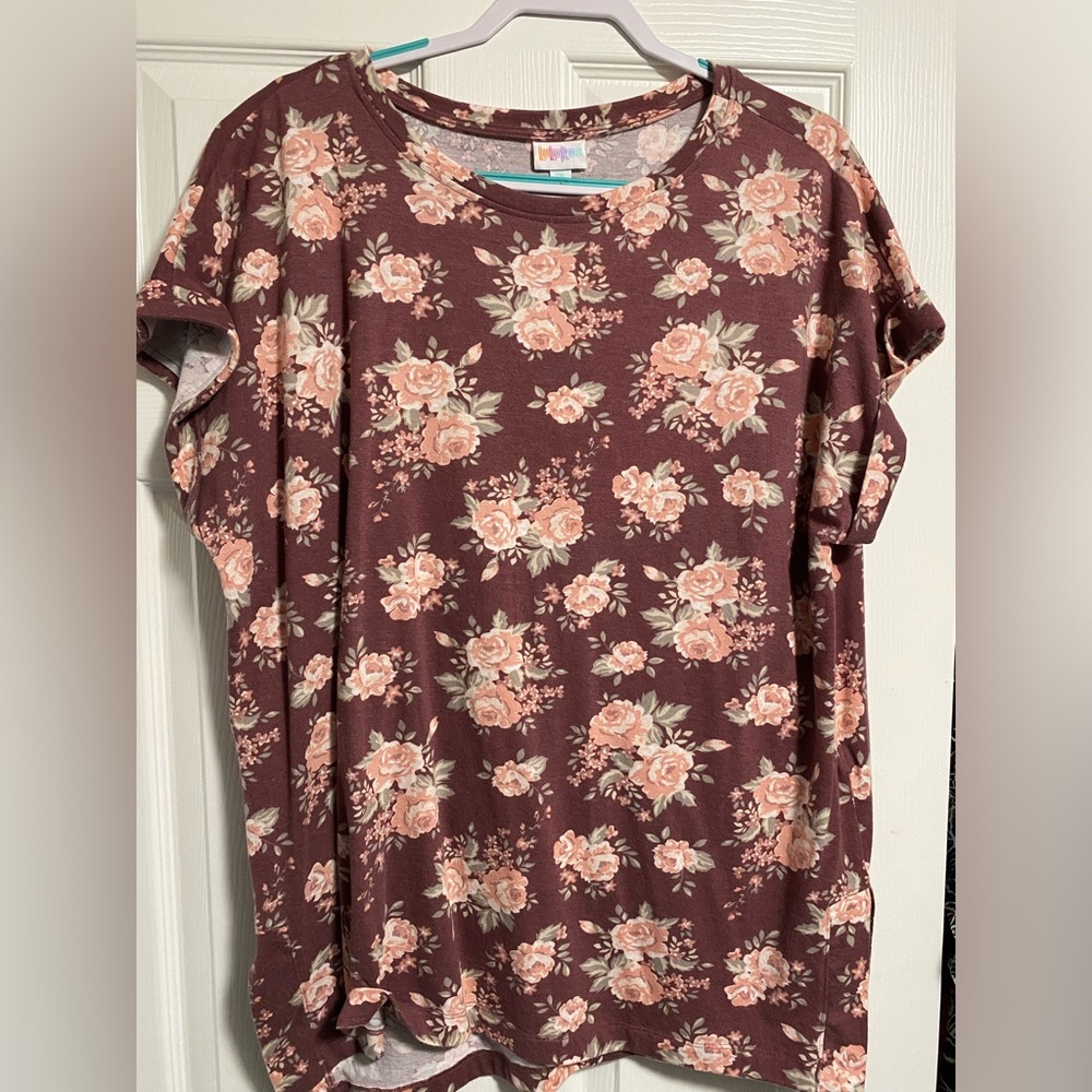 LuLaRoe Leah Cuffed Tunic Shirt 2XL